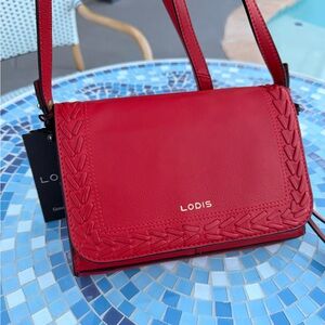 Lodis Harper crossbody leather clutch wristlet